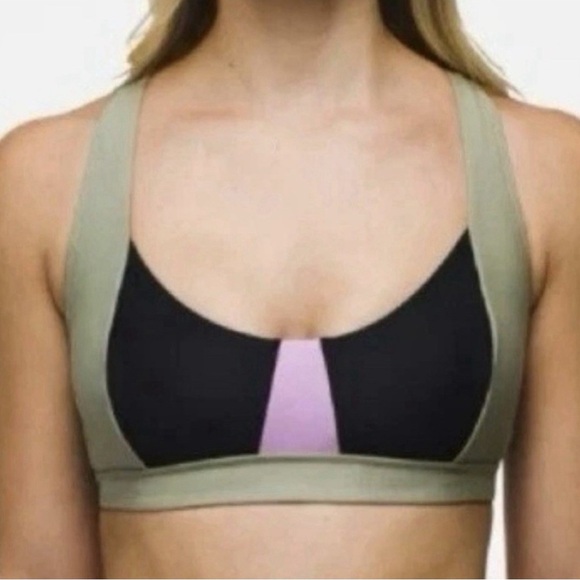 Prana Other - Prana Tulum Top Black Color Block Green Lilac Bikini Summer Pool Vacation Medium